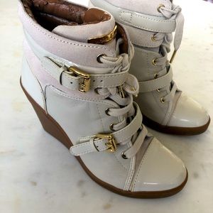 Michael Kors Skid Wedge Sneaker, Vanilla